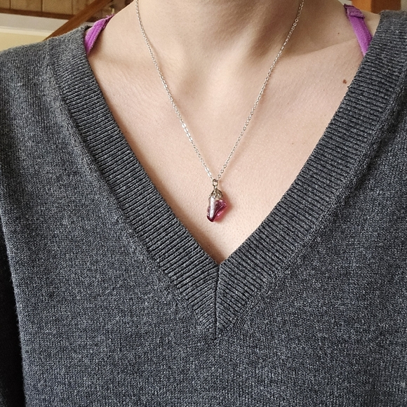 Vintage Carved Quartz Boho Bohemian Stone Necklace - Picture 3 of 13